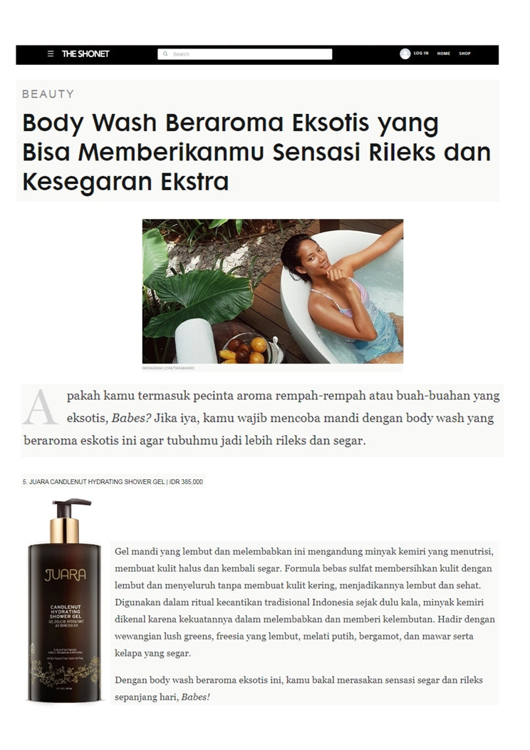 The Shonet - JUARA Candlenut Hydrating Shower Gel