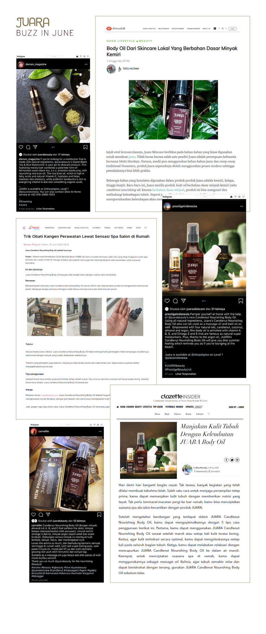 Manjakan Kulit Tubuh Dengan Kelembutan JUARA Body Oil