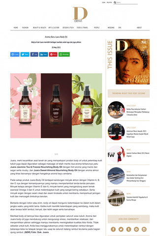 Body oil dari Juara memiliki berbagai manfaat untuk raga dan juga pikiran.