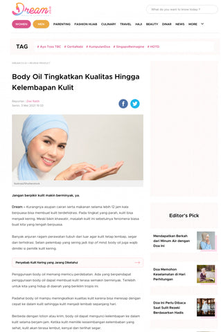 Body Oil Tingkatkan Kualitas Hingga Kelembapan Kulit