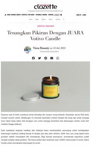 Tenangkan Pikiran Dengan JUARA Votivo Candle